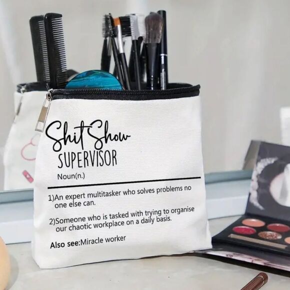 Shit show supervisor cosmetic case travel bag utility purse miracle worker - Picture 5 of 6